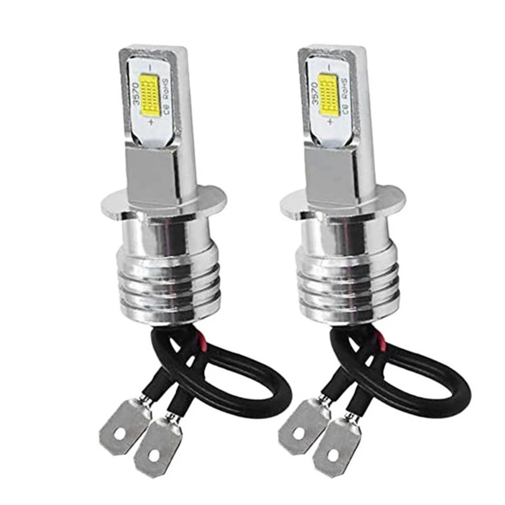 

Durable Car Lights Fog Light Bulb Fog Lamp 2pcs Aluminum Alloy Conversion Kit H3 LED Super Bright Yellow Light