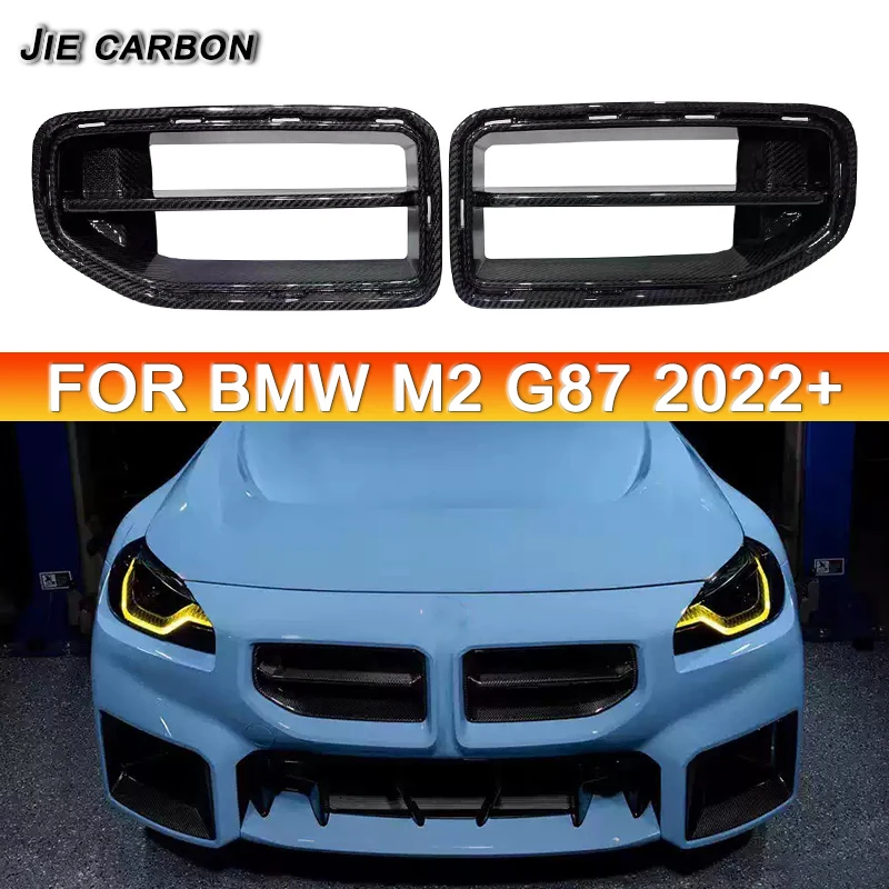 Rejilla Delantera De Fibra De Carbono Para Coche, Acabado De Marco De Parachoques Delantero De 2 Puertas, Para Bmw Serie 2, M2,