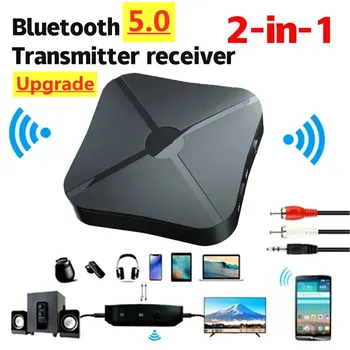 2 in 1 무선 블루투스 오디오 리시버 송신기, 3.5mm AUX 잭 RCA USB 동글 음악 스테레오 어댑터, 자동차 TV PC 헤드폰용