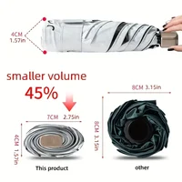 Mini sunshade, flat, manual sunscreen, portable sunshade, good-looking, sunny and rainy umbrella, foldable, compact 2