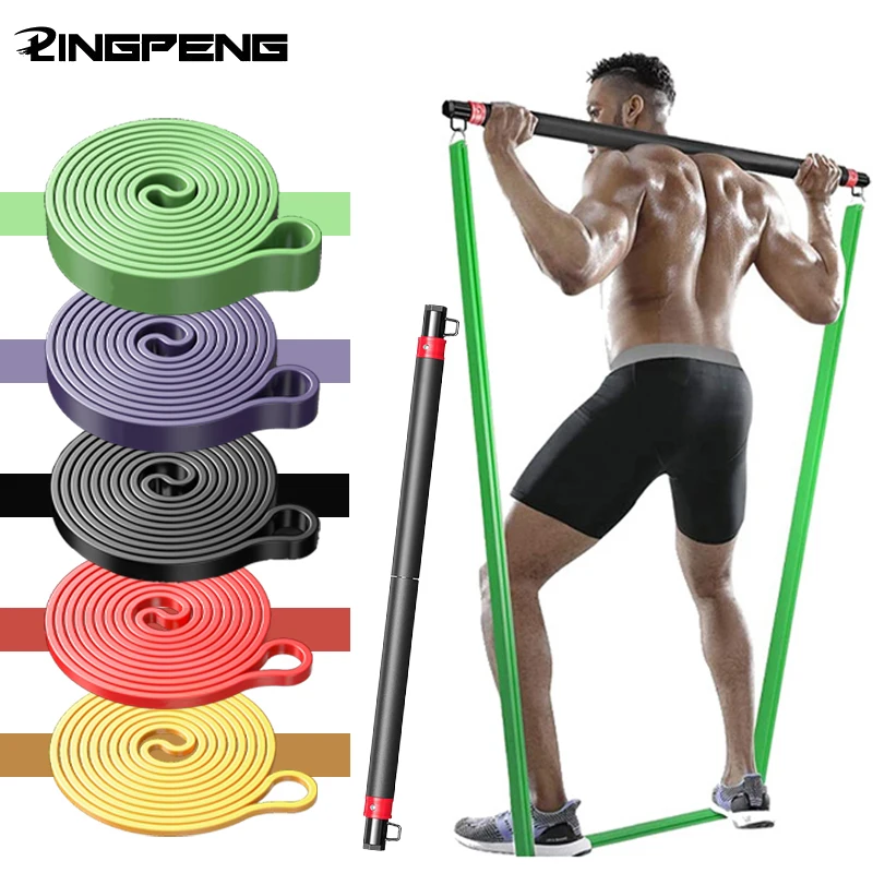 Resistance Band Fitness Bar Combination Set Tension Band Elastic