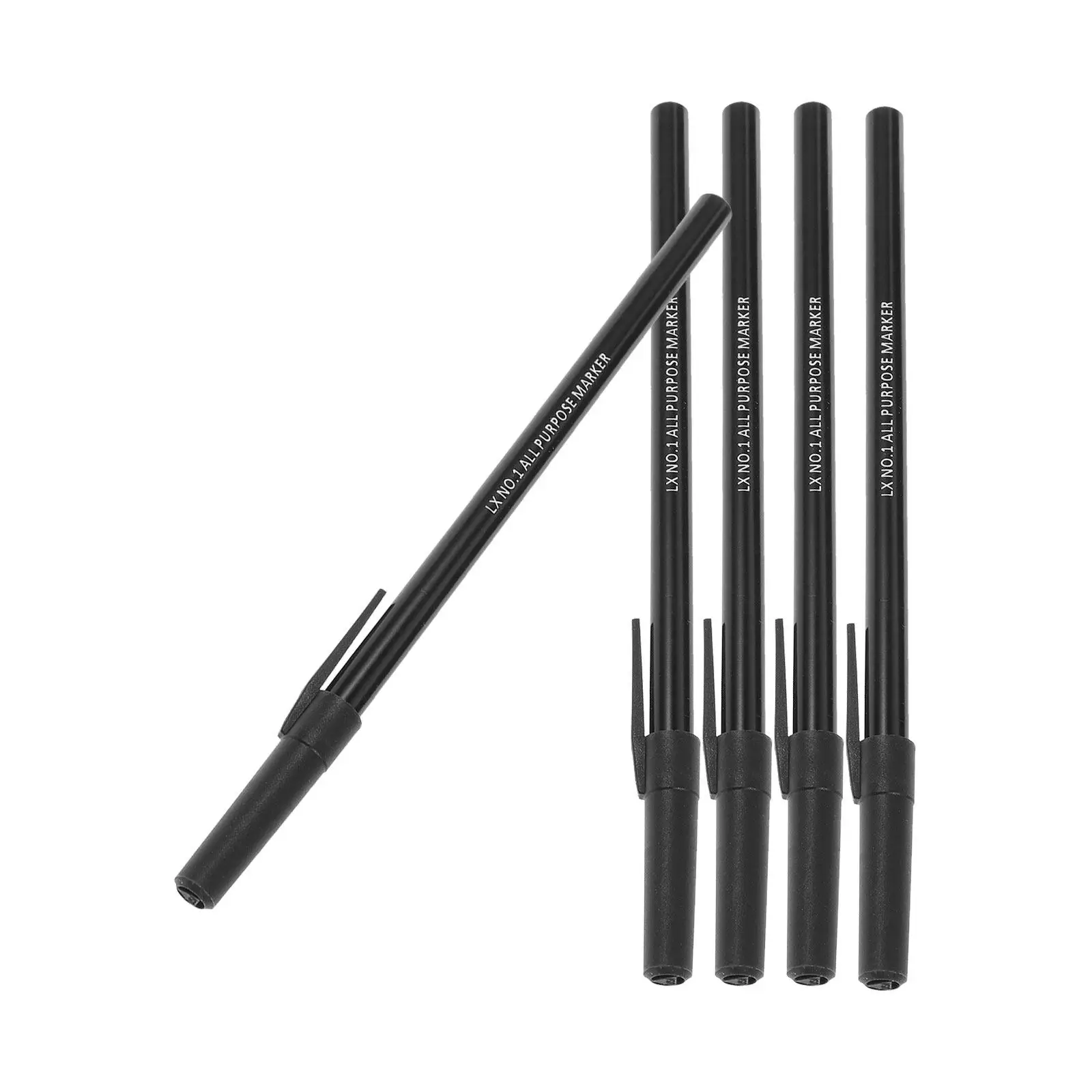 5Pcs 의류 라벨 펜 세탁실용 검정색 영구 마커 세탁 가능한 직물 이름표 드라이 클리닝 마킹 펜