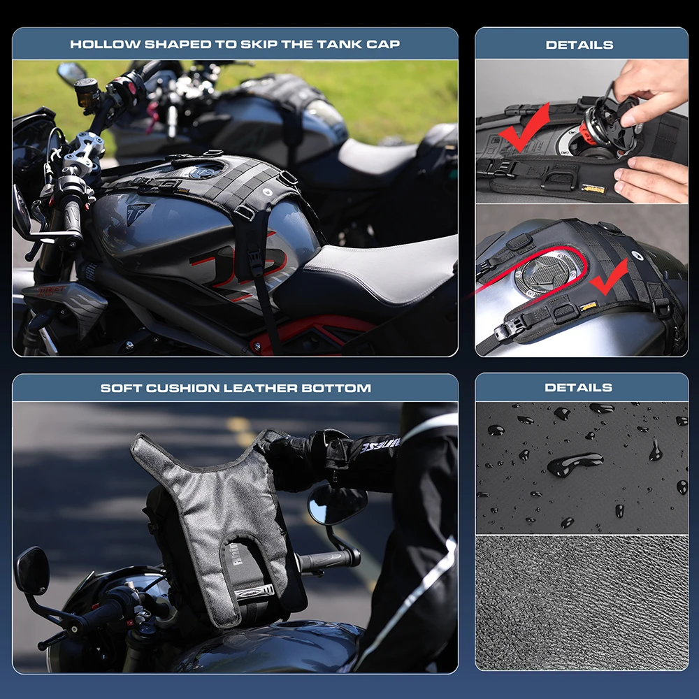 Motorcycle Tank Bag Base Portable Motor Accessory For Universal Motorcross Fuel Tank Kit Installation Motor Front Bag