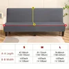 1PC Stretch Sofa Bed Cover Classic Solid Color Armless Sofa Covers Removable Dust-proof Slipcovers for Living Room Hotel Decor 2
