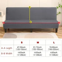 1PC Stretch Sofa Bed Cover Classic Solid Color Armless Sofa Covers Removable Dust-proof Slipcovers for Living Room Hotel Decor 2