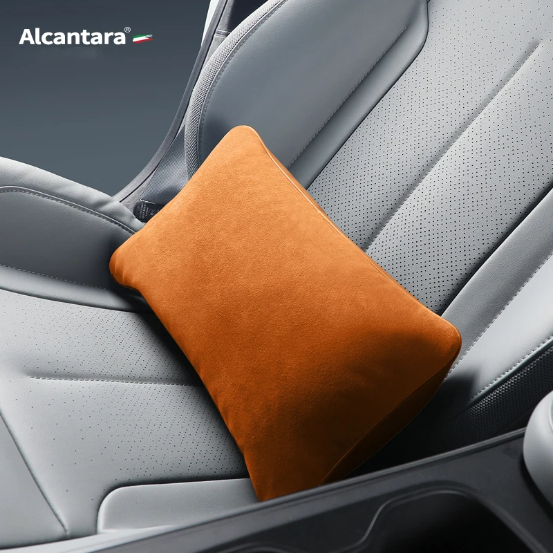 Car Lumbar Support Cushion Backrest Car Seat Deerskin Velvet Lumbar Neck  Pillow Headrest Interior Accessories - AliExpress