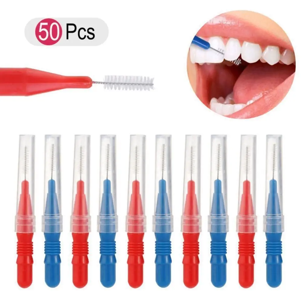 50PCsSetOrthodonticsBracesInterdentalBrushCleanBetweenTeethToothbrushDentalCleaning