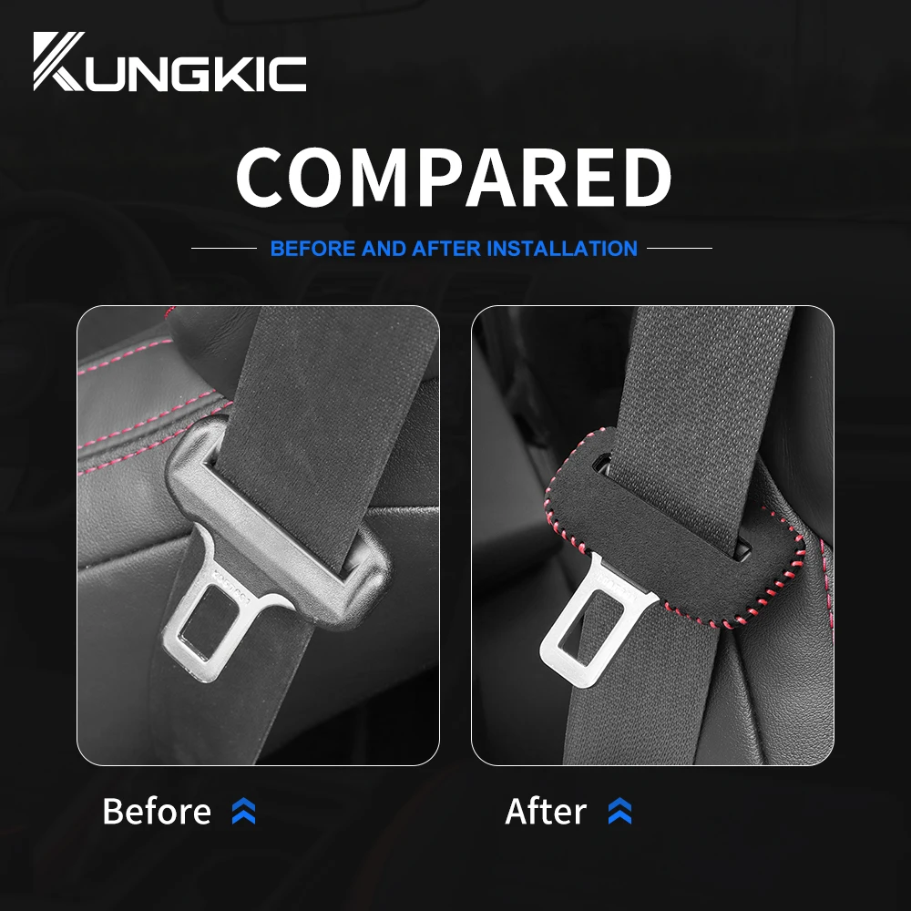 Car Safety Belt Buckle Clips Suede Leather Clip Protector Buckle Covers for Subaru BRZ Toyota GT86 2012-Accessories
