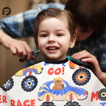 ★☆ 1pc Kid Cartoon Car Haircut Hairdresser Cape Professional Hair-Cut Salon Barber Wrap Cutting Gown Hair Care Styling Supplies 1