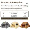 Portable Foldable Pet Cat Tent Closed Design Breathable Cat Sleep House Large Stable Pet Kennel Indoor Use 6