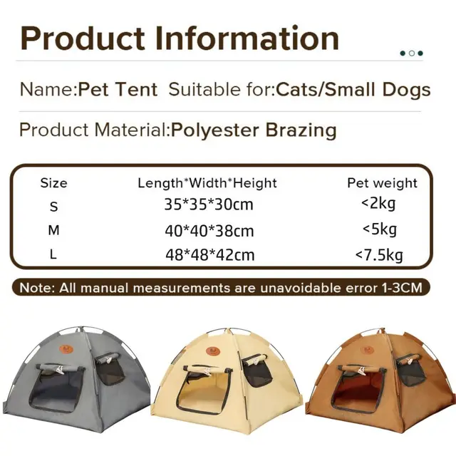 Portable Foldable Pet Cat Tent Closed Design Breathable Cat Sleep House Large Stable Pet Kennel Indoor Use 6