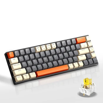 60% 무선 기계식 키보드 Bluetooth 3 모드 핫 스왑 2.4G Bt5.0 미니 68 키 PC PS4 Xbox iPhone iPad 용 빨간색 스위치