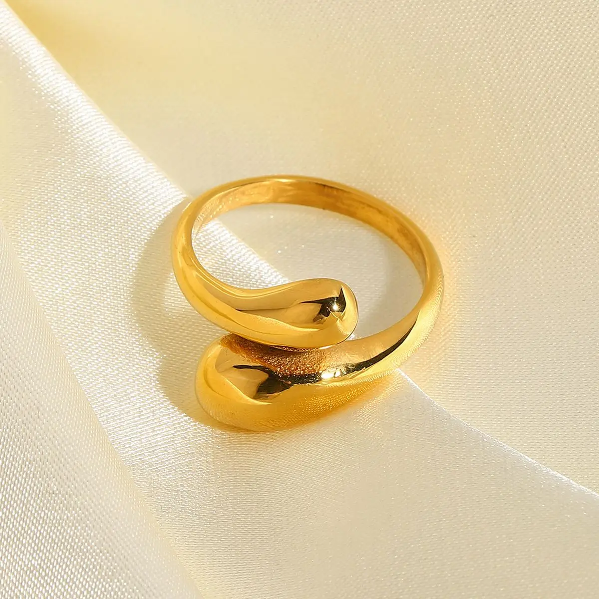 18K Gold Plated 316L Stainless Steel Chunky Rings For Women
