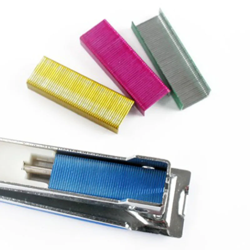 3200pcs 12mm Creative Colorful Metal Staples No.12 24/6 Binding Stapler Office Binding Supplies School Student Stationary stapler pin