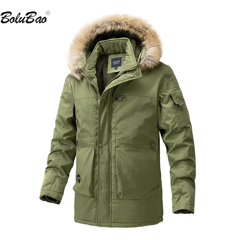 

BOLUBAO 2023 Outdoor Casual Parka For Men Solid Color Hooded Trend Coat High Quality Design Streetwear Warm Parka For Men