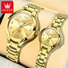 OLEVS 3650 Luxury Couple Quartz Wristwatch Waterproof Steel Luminous Date Men Women Fashion Top Brand Original