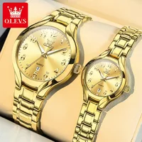 OLEVS 3650 Luxury Couple Quartz Wristwatch Waterproof Steel Luminous Date Men Women Fashion Top Brand Original