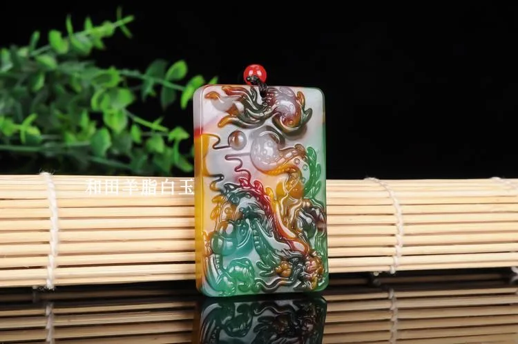 

Изысканный декоративный кулон Hetian Jinsi Yusheng Xiaolong