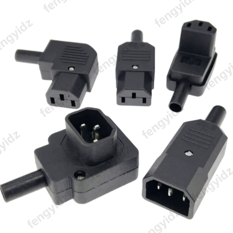검정색 팔꿈치 C15 C13 C14 전원 코드 배선 전원 플러그 IEC 커넥터 콘센트 PDU UPS 전기 AC 소켓 플러그 10A 250V 조립