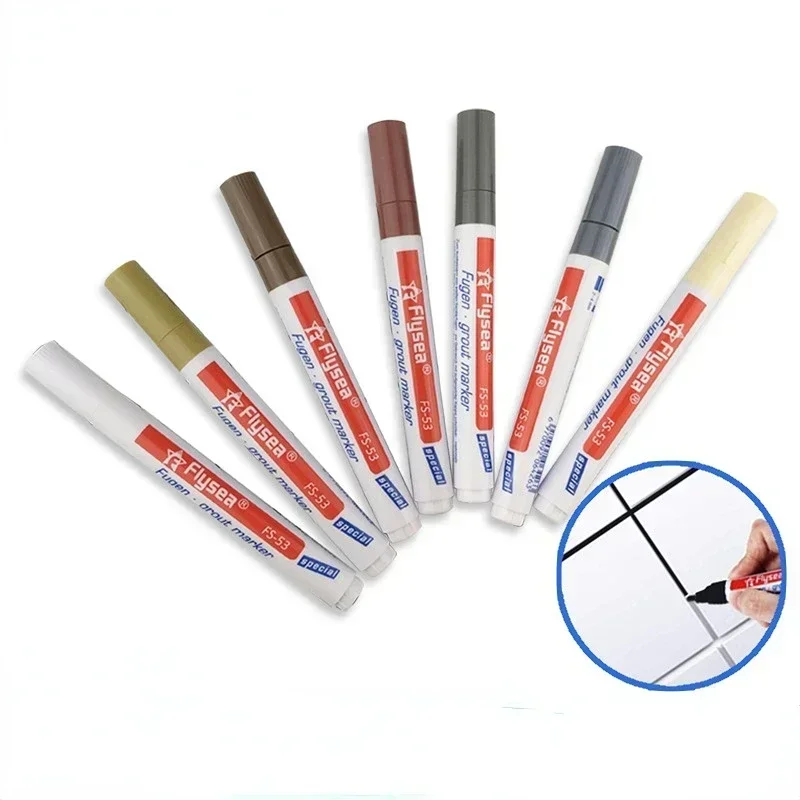 White Wall Tile Marker Pen Waterproof Grout Restorer Gap Repair for Bathroom Floor Toilet Tank Seam Paint Filling Repair Tools