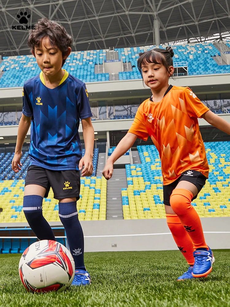Kelme Children's Football Uniform Suit School Student Short-sleeved Uniform Jersey Training Suit Competition