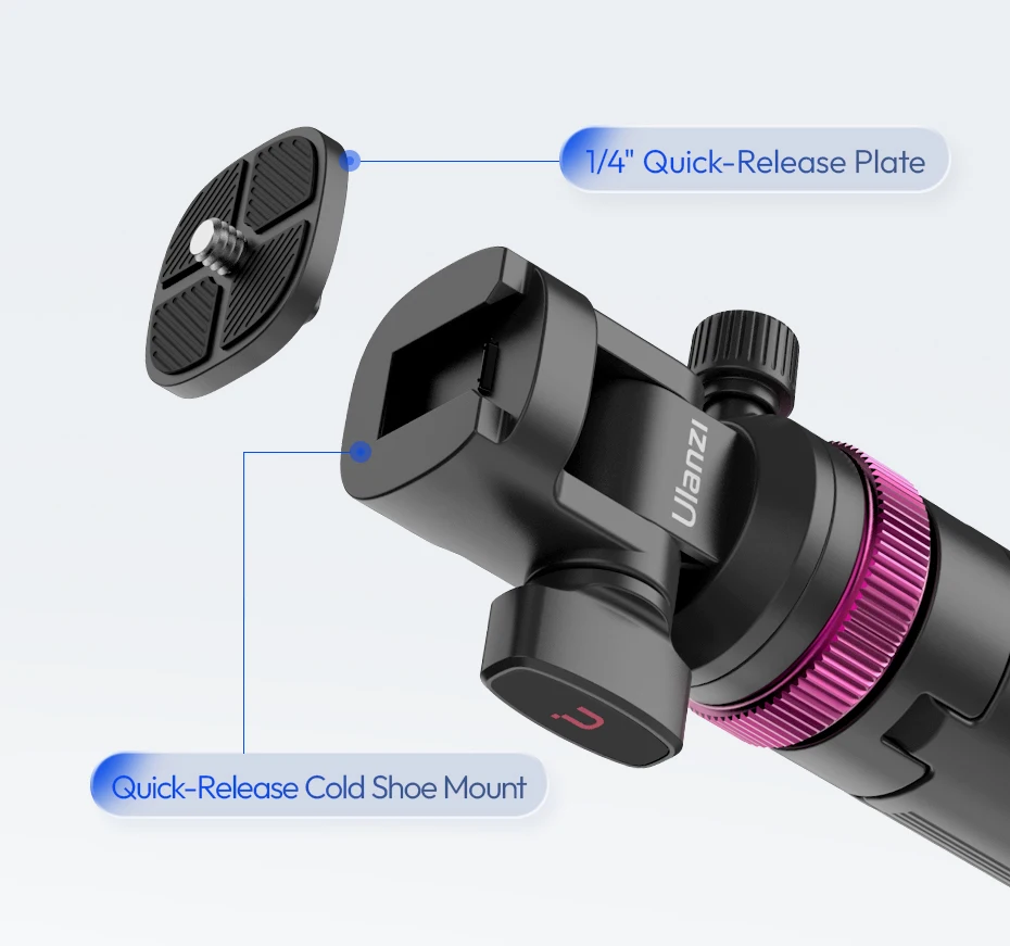 Quick-Release Light Stand Ground Tripod Stand for with Cold Shoe Mount Max Load