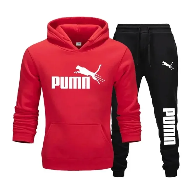 2025 New Autumn and Winter Men's Pullover Hoodie and Pants Two-Piece Set Fashionable Trendy Fitness Casual Sportswear 2