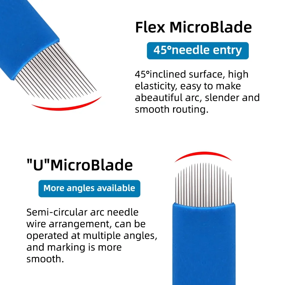 Microblading Tebori Blades Needles Tattoo Needles Permanent Makeup Needle 7 12 14 16 18 21 Manual Eyebrow Blades