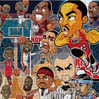 70*100cm 2000pcs Advanced Paper Jigsaw Puzzle Basketball Team Cartoon Painting Stress Reducing Blazing with Color Christmas Gift 2