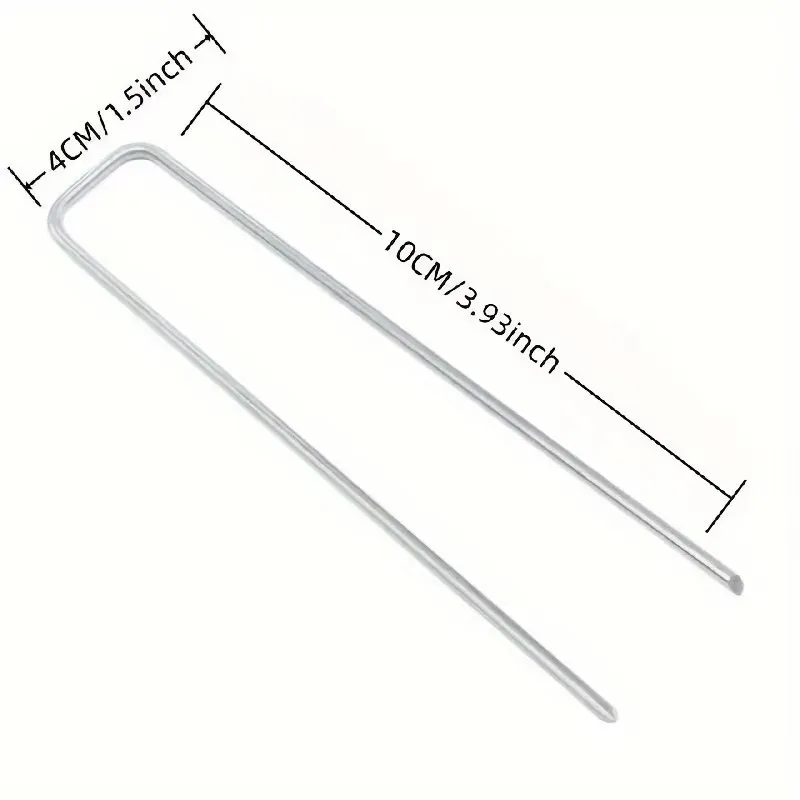 20pcs Landscape Staples U-Shaped Garden Pins Garden Stakes Heavy Duty Yard Lawn Tent Stakes Securing Pegs for Weed Ba garden staples plant stakes