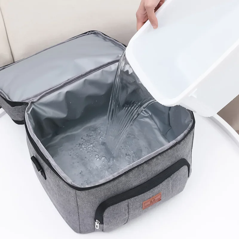 Multifunctional Double Layers Tote Cooler Lunch Bags for Women Men Large Capacity Travel Picnic Lunch Box with Shoulder Strap
