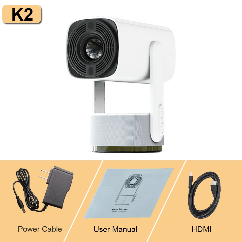 2026 Ultra Smart Projektor 1200ANSI Full HD 4K WiFi6 Bluetooth 5.0 Auto Keystone Tragbarer Filmprojektor für IOS/Android/PS5