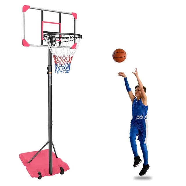 20059-6d28c4.jpg Portable Basketball Goal System with Stable Base and Wheels, use for Indoor Outdoor teenagers youth height adjustable 5.6 to 7ft Basketball Hoop 28 Inch Backboard