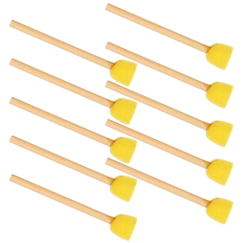 

12 Pcs Foam Paint Brush Sponges with Wooden Handle Handles for Painting Roller Child