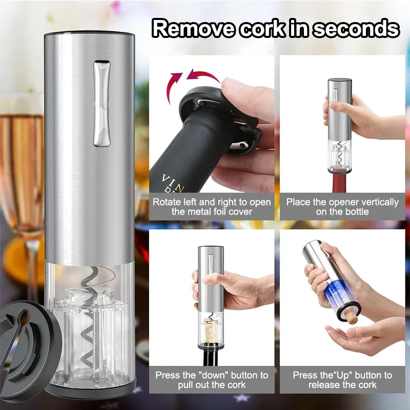 Electric Wine Bottle Opener Aerator Automatic Red Wine Corkscrew Rechargeable Opener Wine Lover Kitchen Gadgets 2 Electric Wine Bottle Opener Aerator Automatic Red Wine Corkscrew Rechargeable Opener Wine Lover Kitchen Gadgets 2