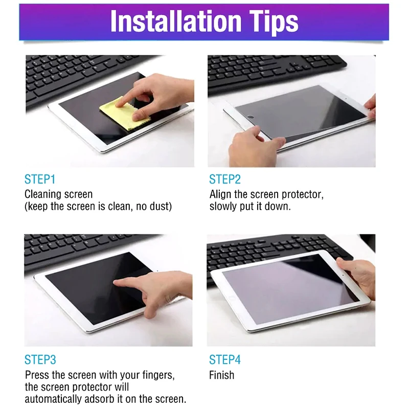 2 Stück 9H gehärtetes Glas Vollbild-Schutzfolie für Samsung Galaxy Tab S6 Lite S7 FE S8 Plus S9 Plus FE A8 A9 Plus Schutzfolie – Detail 11