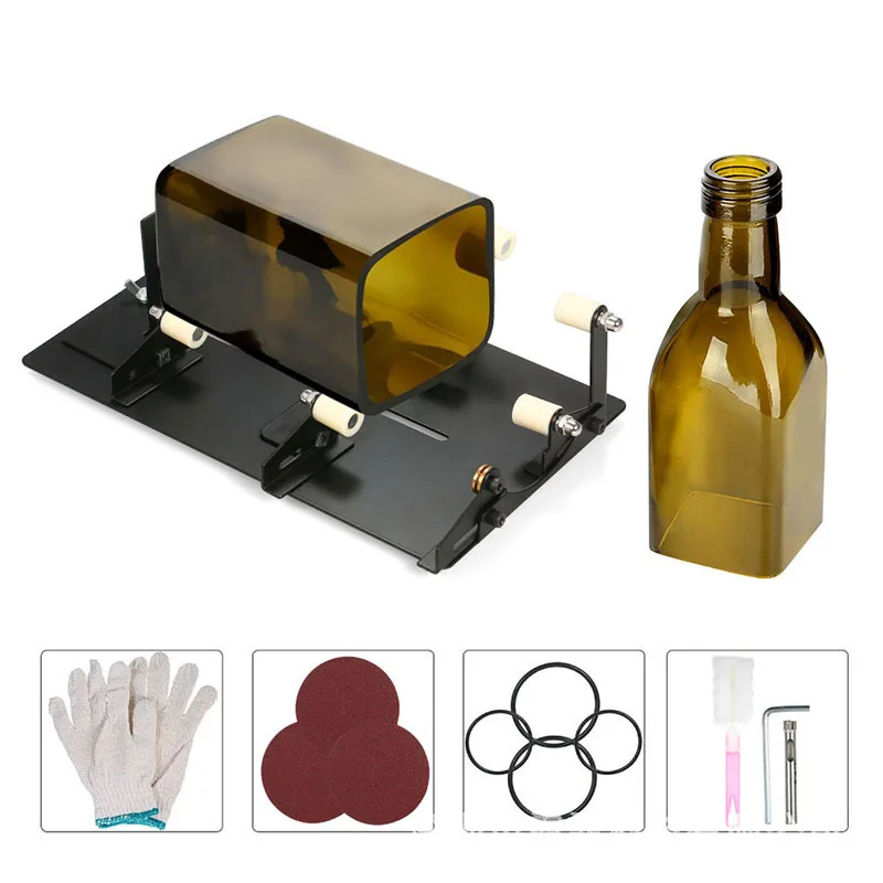 Glass Cutter Glass Bottle Cutter Cutting Tool Square and Round Wine Beer  Glass Sculptures Cutter for DIY Glass Cutting Machine