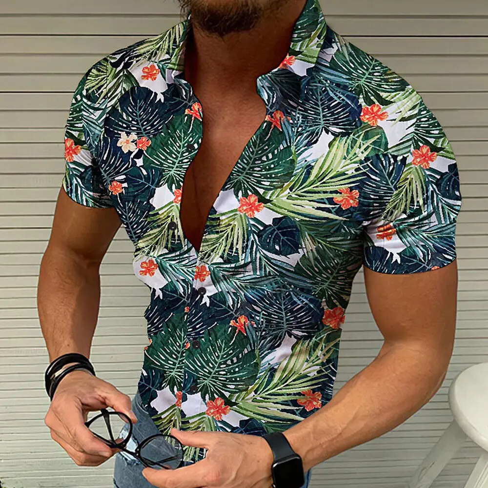 

2022 Printed High Quality Shirts Casual Beach Cardigan Summer Men's Essentials Shirt Short Sleeve Span Incerun Harajuku Blouse