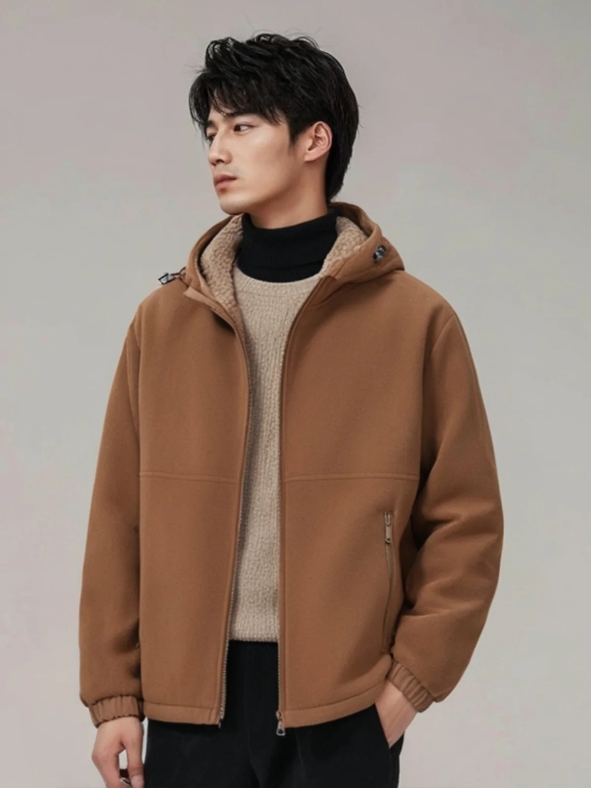 디 베르베르 헤비 플리스 후드 재킷 남성용, 두꺼운 따뜻한 가디건, 플리스 재킷, 겉옷, 가을 및 겨울, 신상 기모