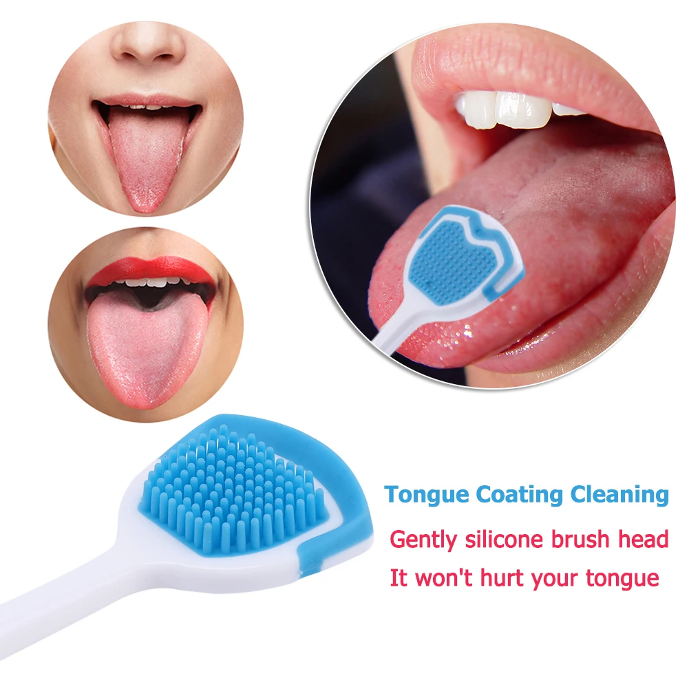 Soft Silicone Tongue Brush Tongue Coating Scraper Cleaning Toothbrush Mouth  Fresh Breath Scraping Hygiene Oral Health Care Tool