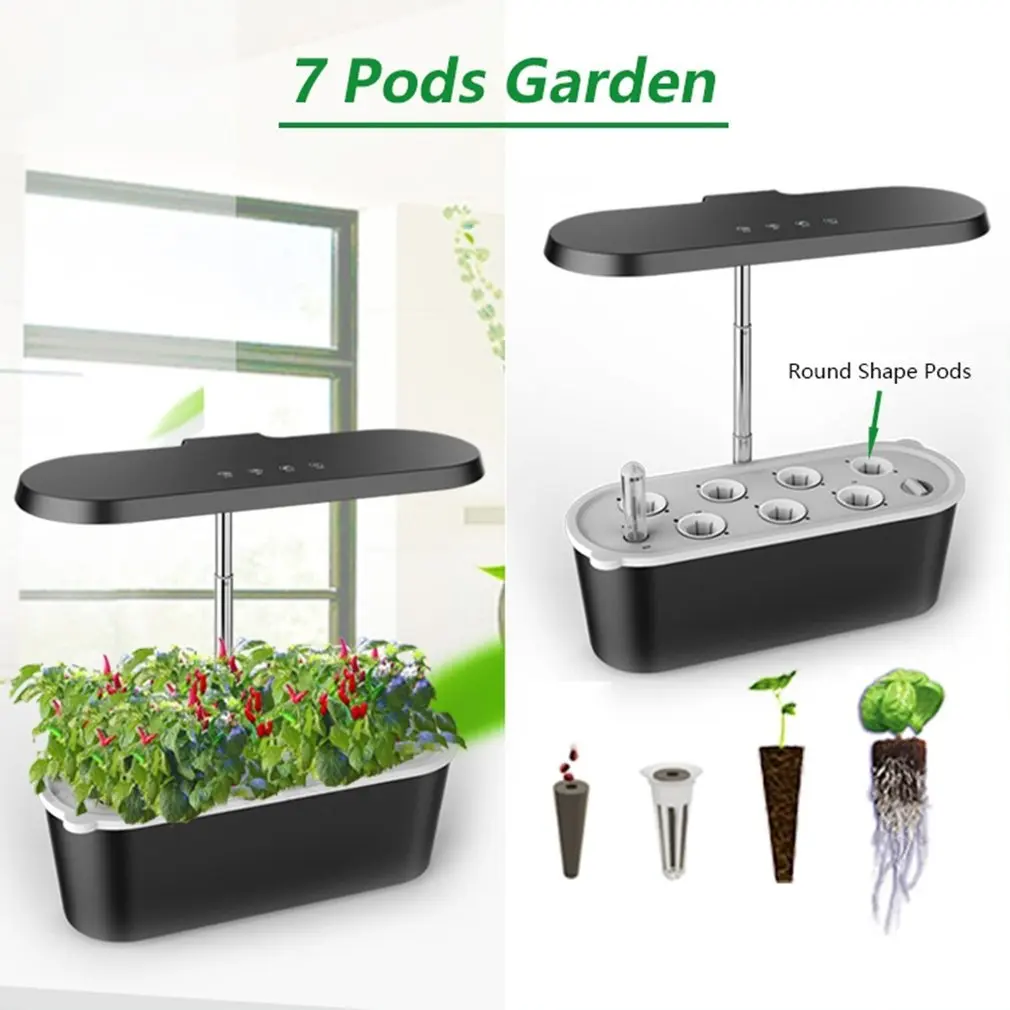 

2022 New 10 Pods Hydroponics Growing System Height Adjustable Smart Indoor Herb Garden Kit Indoor Garden With LED Grow Light