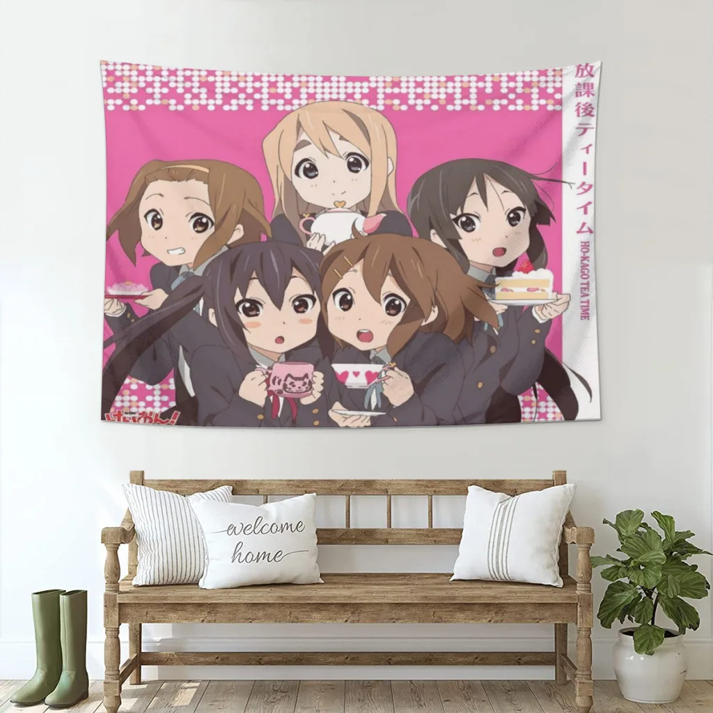 

Anime Wall Hanging Tapestry Japan Kawaii New K-ON! Room Decor Aesthetic Decorative Cartoon Photo Background Cloth Table