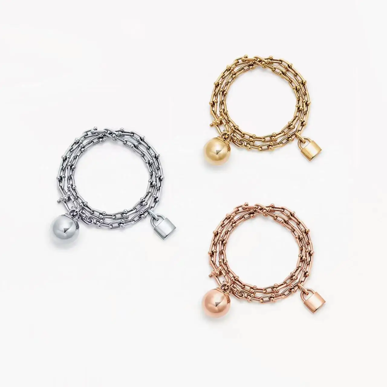

Fashion Classic Ball Lock Bracelet Light Luxury Jewelry S925 Sterling Silver Couple Bracelets High end Party Gift