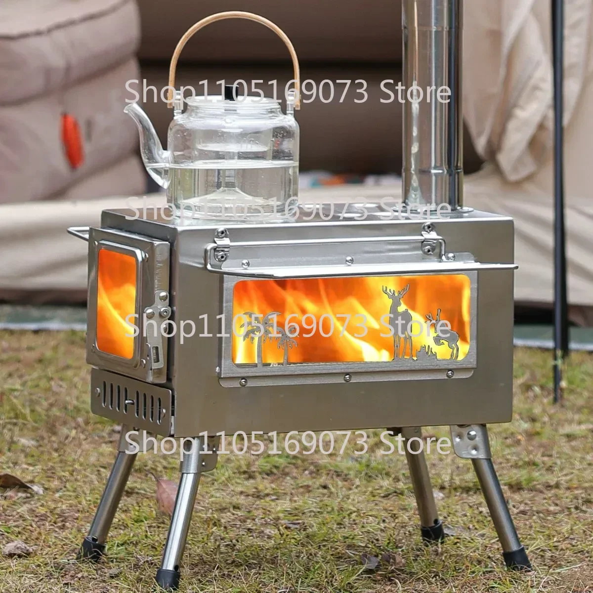 เตาไม้ไร้ควันในร่ม, เตาให้ความร้อนกลางแจ้ง, เตาเต็นท์แบบพกพา, เตาผิงขนาดกะทัดรัดสำหรับตั้งแคมป์ในสภาพอากาศหนาวเย็น 1