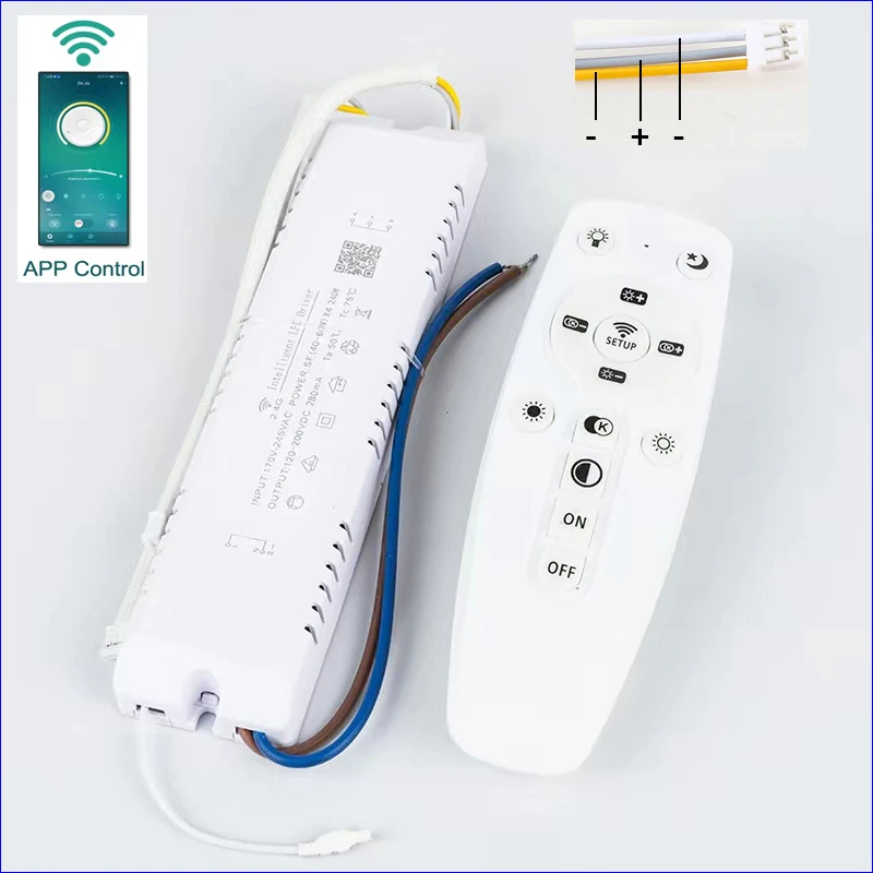

LED repair parts (20-40W)x2 (40-60W)x4 2.4G Intelligent LED driver work with dual colors LED strips&bars in chandeliers etc.