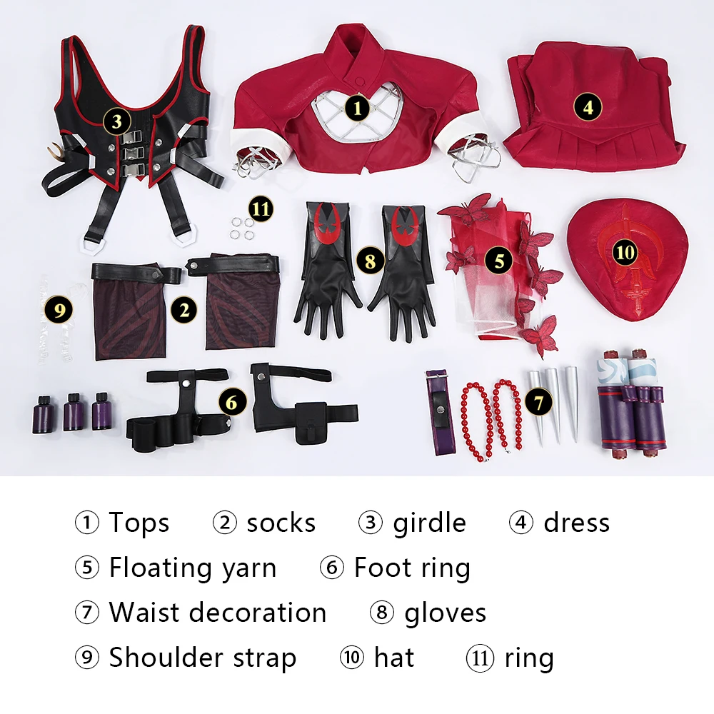 Marvel Rivals: Psylocke | Red Cosplay Costume 33 Marvel X-Men Psylocke Cosplay Costume for Women (Unofficial)