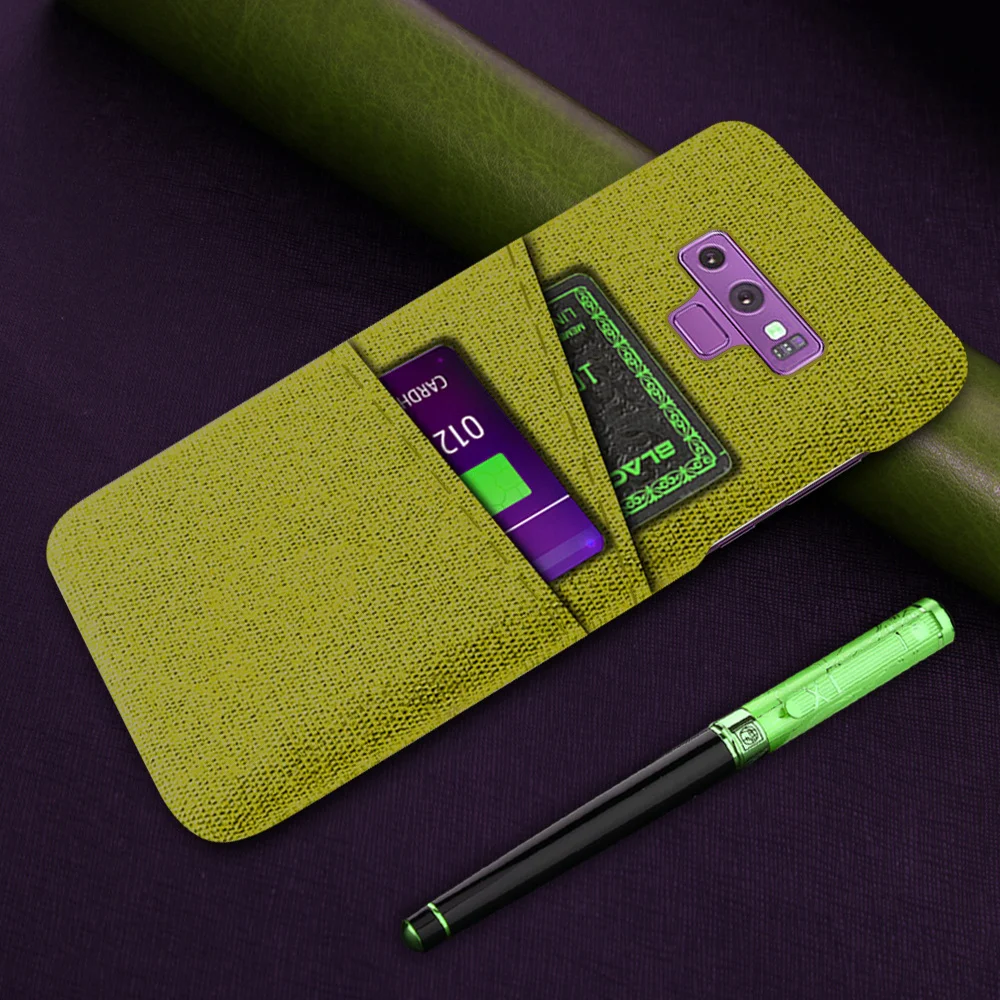 Custodia Per Carte Per Samsung Galaxy Note 9 Cover Luxury Fabric Dual Card Coque Per Samsung Note9 Hard Funda Per Samsung Note 8 9 Capa