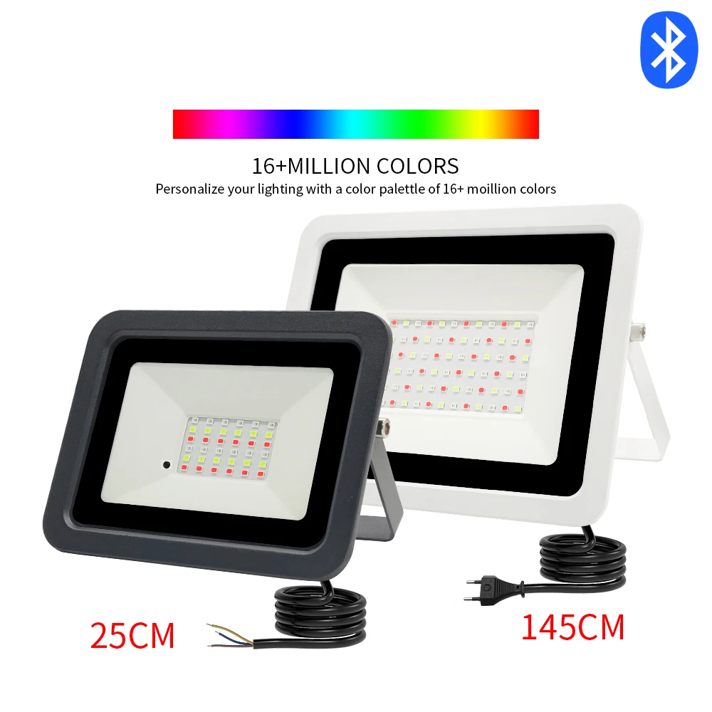 LED Flood Light RGB Floodlight intelligent Bluetooth APP Control LED Projector RGBCW 50W 100W 220V AC garden party outdoor lighting LED Spotlight