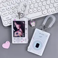 Y2k Acrylic Photocard Holder Key Chain INS Ins Idol Photo Card Holder Decorative Student ID Badge Holder Girls Card Sleeves 1