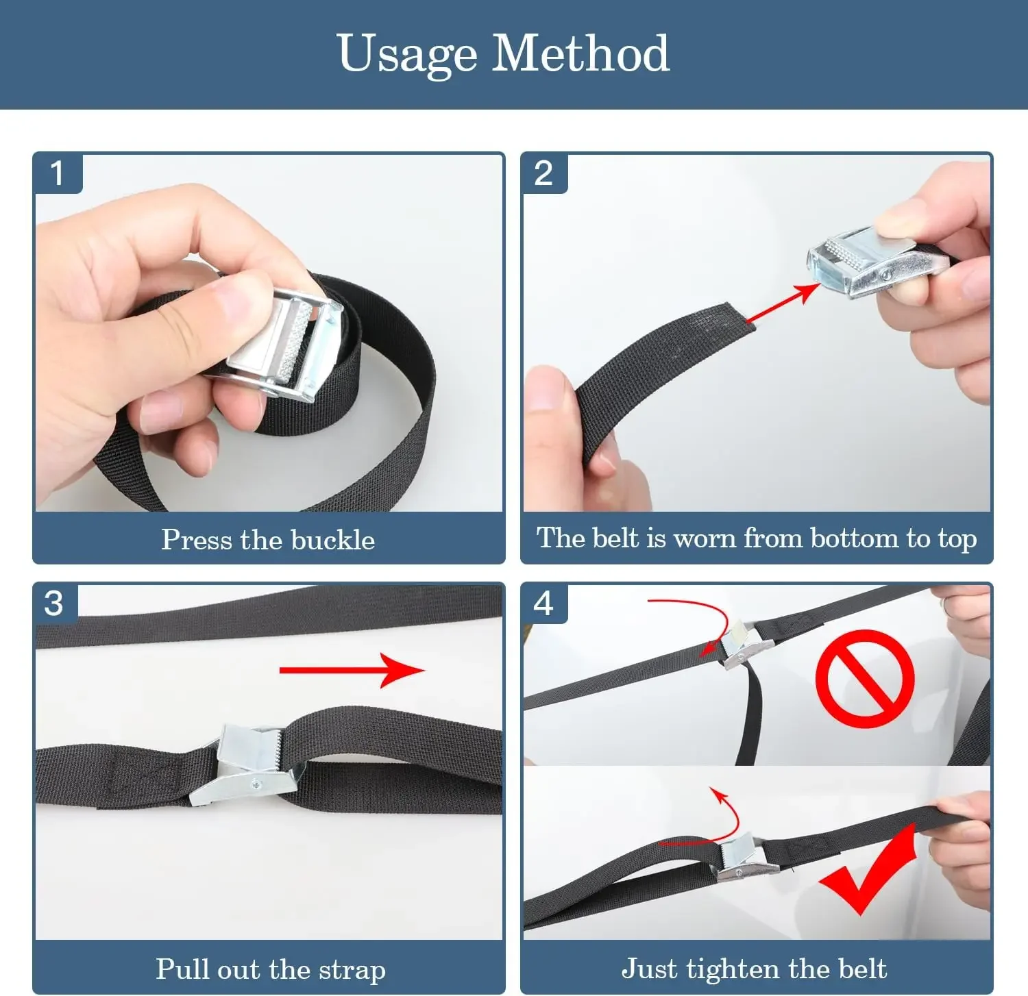 10PCS Reusable Buckle Strapping Ties-Adjustable Cam Lock Straps Made of Anti-Rust Alloy for Secure Fastening